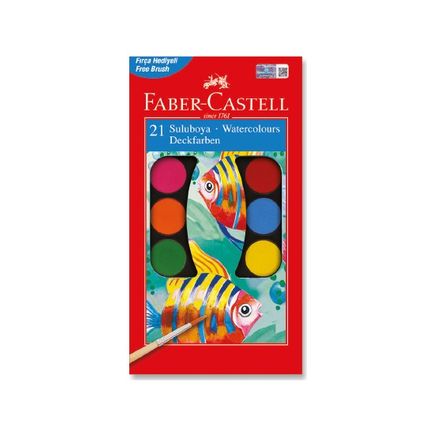 Faber-Castell Büyük Hazneli Suluboya 12 Renk (5292 125012)