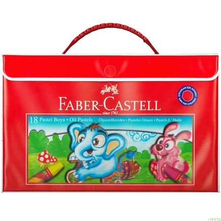 Faber-Castell Plastik Çantalı Tutuculu Pastel Boya 18 Renk (125119)