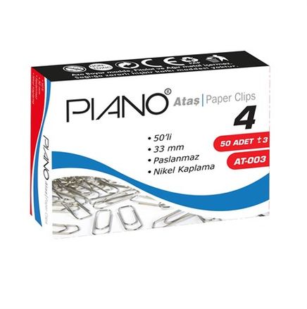 Piano Ataş At-0003 No4 Nikel (36'lı Paket)