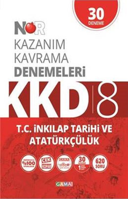 8 Nar Kazanım Kavrama Denemeleri T.C. İnkılap Tarihi ve Atatürkçülük 30 Deneme