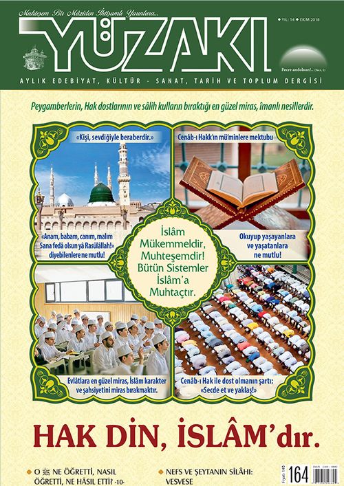 Yüzakı Aylık Edebiyat, Kültür, Sanat, Tarih ve Toplum Dergisi / Sayı: 164 Ekim 2018