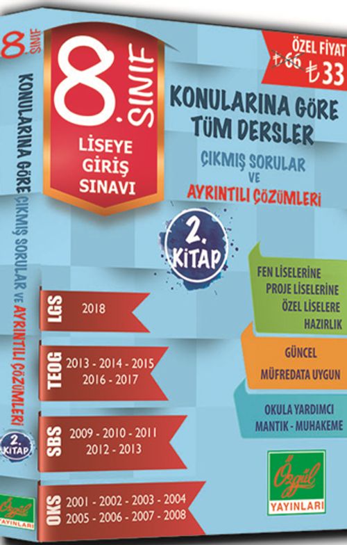 8. Sınıf Konularına Göre Tüm Dersler Çıkmış Sorular ve Ayrıntılı Çözümleri 2. Kitap
