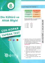 8. Sınıf Din Kültürü ve Ahlak Bilgisi Çek-Kopar Yaprak Test