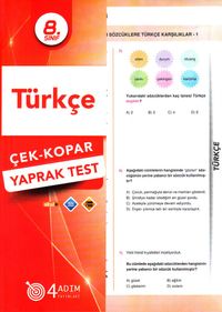 8. Sınıf Türkçe Çek-Kopar Yaprak Test