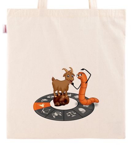 Askılı Bez Çanta - Kitapkurdu Burçlar - Oğlak