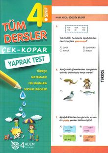 4. Sınıf Tüm Dersler Çek-Kopar Yaprak Test