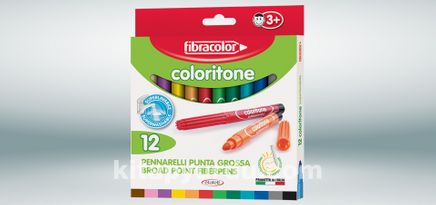 Coloritone 12 Renk Keçeli Kalın Kalem