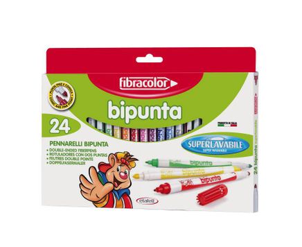 Fibracolor Bipunta 24 Renk Çift Uçlu Keçeli Kalem