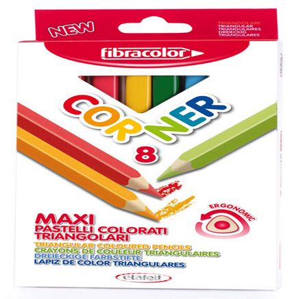 Fibracolor Corner Maxi Üçgen Kuruboya 8 Renk