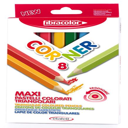 Fibracolor Corner Maxi Üçgen Kuruboya 8 Renk