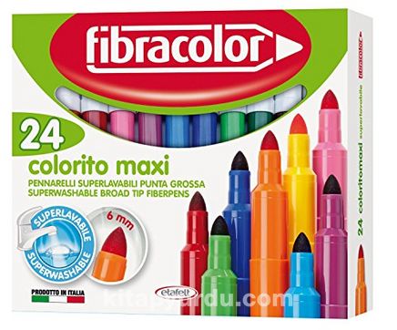 Fibracolor Color Maxı Yıkanabilir Jumbo Keçeli Kalem 24 Renk