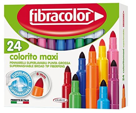 Fibracolor Color Maxı Yıkanabilir Jumbo Keçeli Kalem 24 Renk