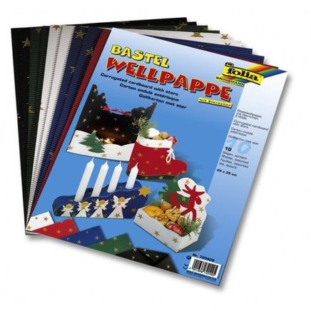 Folia Oluklu K 25X35Cm 10 Yaprak Karışık Altın Yıldız