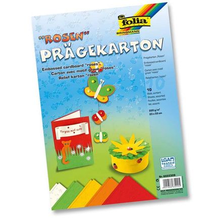 Folia Prage Kabartma Dokulu 5 Renk,Gül 22X33 Cm 10 Tabaka