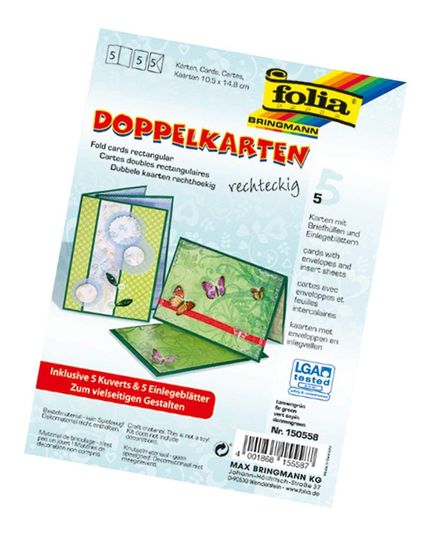 Folia Çiftli 10.5X15 5 Kart+5 Zarf+İç -Yeşil
