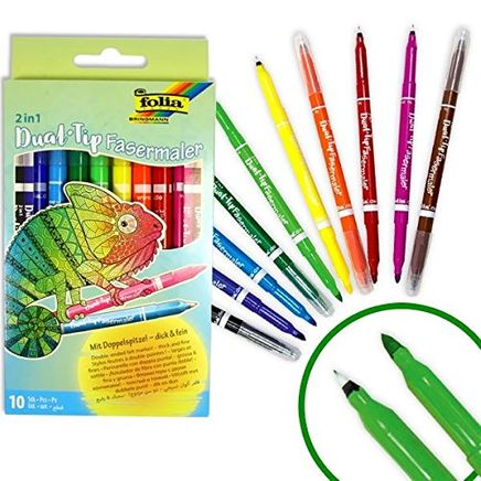 Folia Çift Uçlu Kalemler 10 Renk