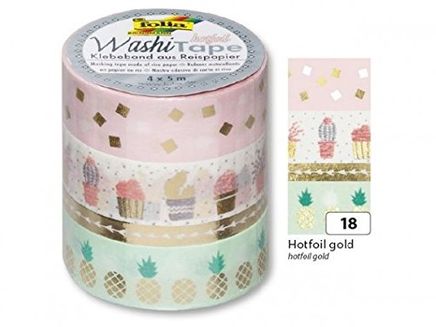 Folia Washi Tape 3 Lü Set Altın
