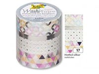 Folia Washi Tape 5 Li Set Gümüş