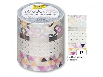 Folia Washi Tape 5 Li Set Gümüş