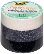 Folia Glittertape 3 Lü Set Beyaz/Gri/Siyah