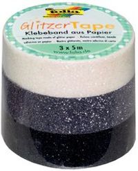 Folia Glittertape 3 Lü Set Beyaz/Gri/Siyah