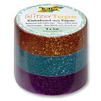 Folia Glittertape 3 Lü Set Bakır/Turkuaz/Violet