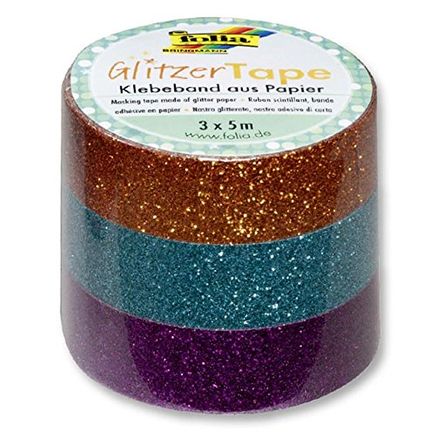 Folia Glittertape 3 Lü Set Bakır/Turkuaz/Violet