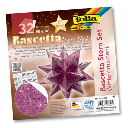 Folia Bascetta-Wınterornament Mor 20*20Cm 32 Yaprak