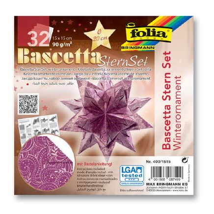 Folia Bascetta-Wınterornament Mor 15*15Cm 32 Yaprak