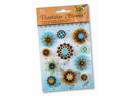 Folia Keçe Çiçek Sticker Coffee