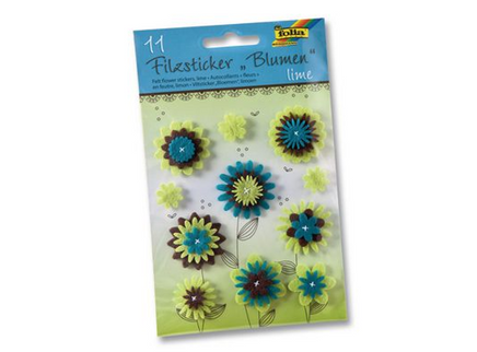 Folia Keçe Çiçek Sticker Lime