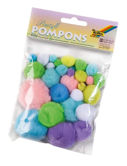 Folia Ponpon 30 Ad.Pastel Renkli