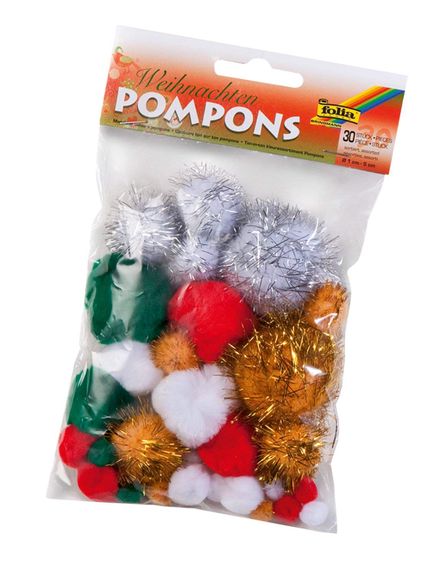 Folia Ponpon 30Ad. Noel Karışık Renkli