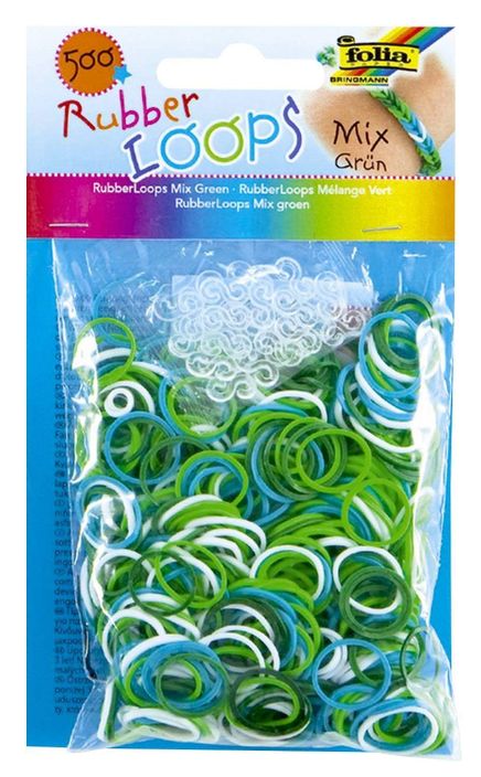 Folia Rubber Loops Yeşil 500 Ad.25 S-Clips 
