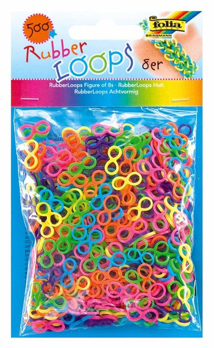Folia Rubber Loops 8Thçizgili Renkli 500Ad.25 S-Clips