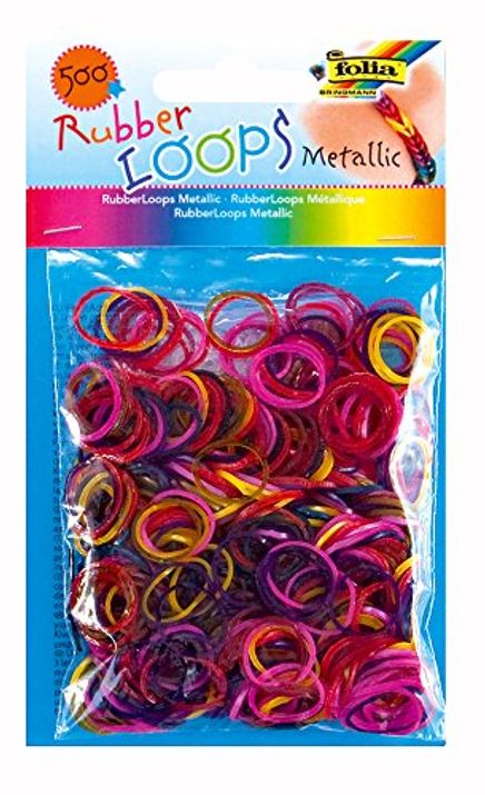 Folia Rubber Loops Metalik Renkli 500Ad.25 S-Clips 