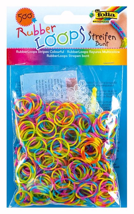 Folia Rubber Loops Çizgili Renkli 500Ad. 25 S-Clips