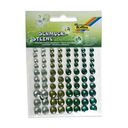 Folia Jevel Kendinden Yapışkanlı Taşlar Zümrüt 80 Adet
