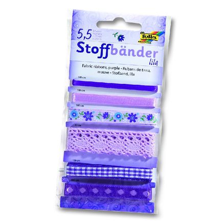 Folia Kumaş Kurdela Mor  6 Adet 1*50Cm 5*100Cm