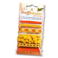 Folia Kumaş Kurdela Sarı/Turuncu  6 Adet 1*50Cm 5*100Cm