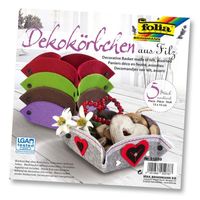 Folia Keçe Sepet Set 5 Renk 15X15Cm