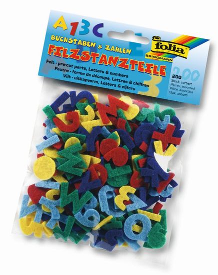 Folia Keçe Set Keçe Harfler Ve Sayılar 200 Adet