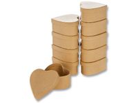 Folia 10 Lu Set Küçük Kutu Kalp 8X7, 5X4 Cm Natural