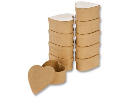 Folia 10 Lu Set Küçük Kutu Kalp 8X7, 5X4 Cm Natural