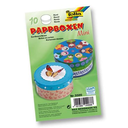 Folia 10 Lu Set Küçük Kutu Yuvarlak 8X4 Cm, Natural