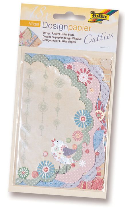 Folia El İşi  Desenli Kağıt Kuşlar 6 Desen