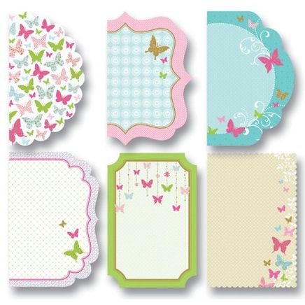 Folia El İşi  Desenli Kağıt Kelebekler 6 Desen 18 Adet