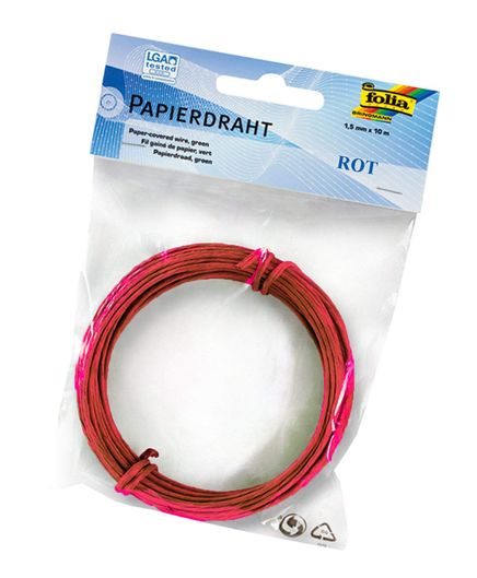 Folia Kağıt Kaplı Tel Kırmızı 1,5Mmx10M