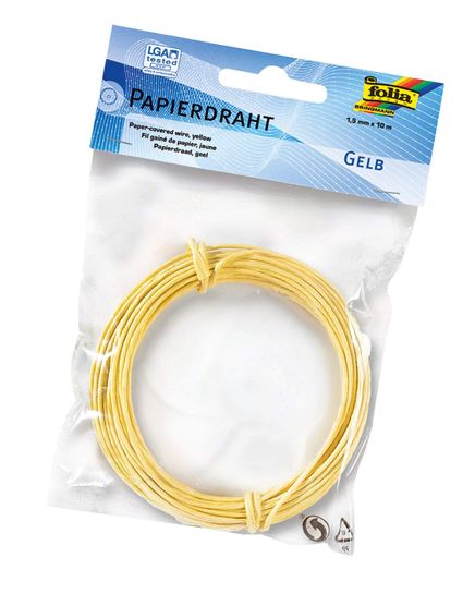 Folia Kağıt Kaplı Tel Sarı 1,5Mmx10M