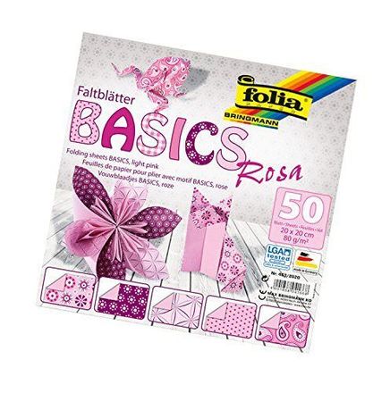 Folia Katlanır Kağıt Basıcs Pembe  80 G 20X20Cm 50 Y 